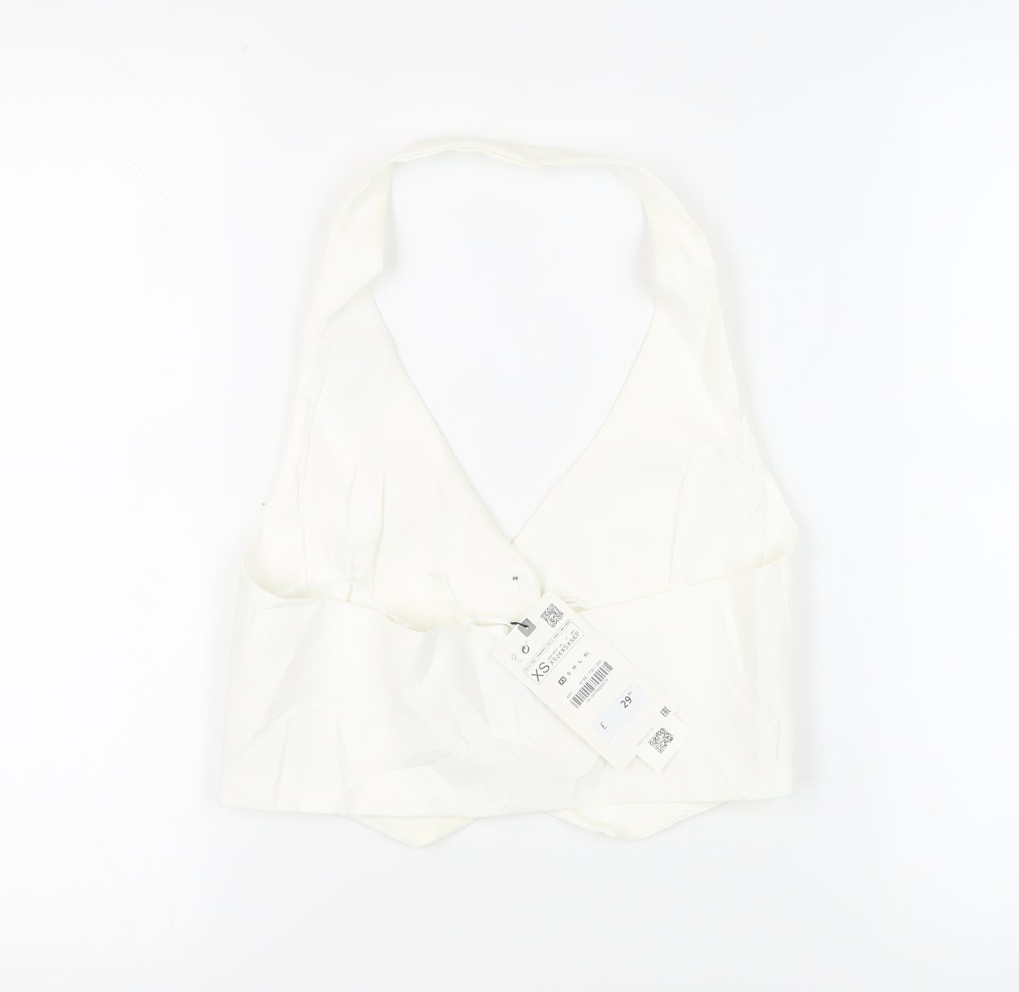 Zara Womens White Jacket Waistcoat Size XS Button