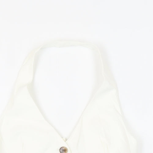 Zara Womens White Jacket Waistcoat Size XS Button