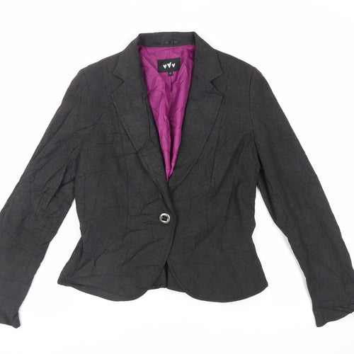 Per Una Womens Black Jacket Blazer Size 12 Button