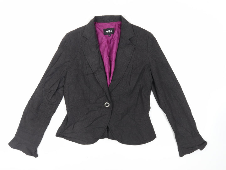 Per Una Womens Black Jacket Blazer Size 12 Button