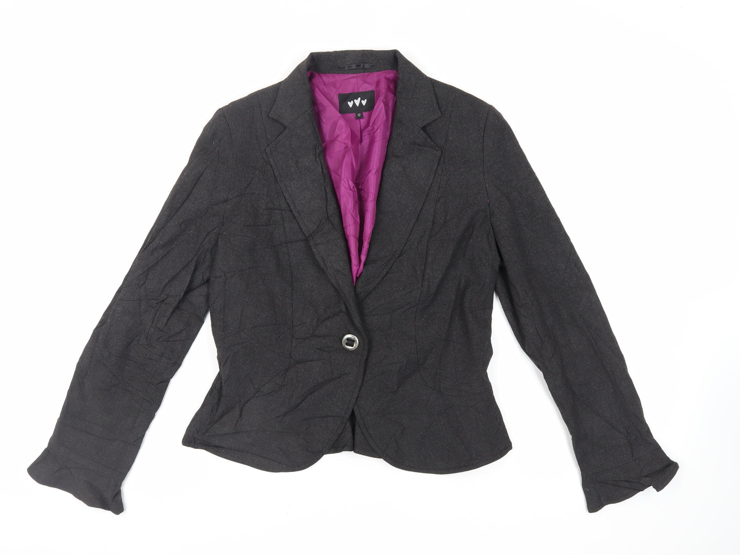 Per Una Womens Black Jacket Blazer Size 12 Button