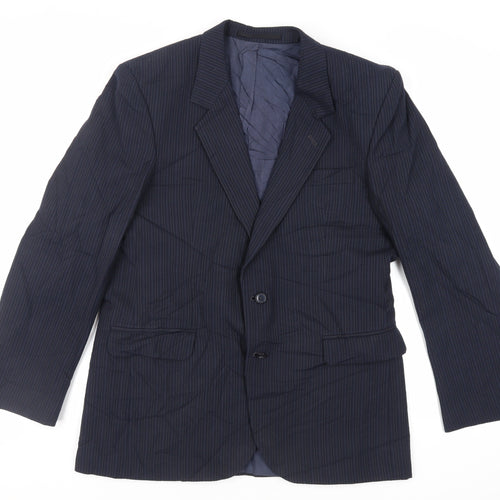 Skopes Mens Blue Striped Wool Jacket Suit Jacket Size 42 Regular