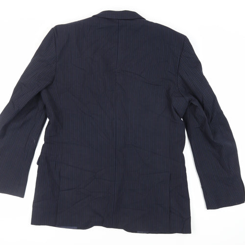 Skopes Mens Blue Striped Wool Jacket Suit Jacket Size 42 Regular