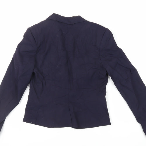H&M Womens Blue Jacket Blazer Size 10 Button
