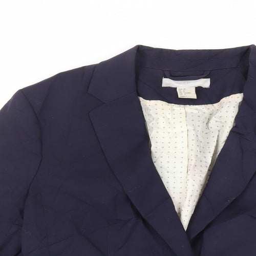 H&M Womens Blue Jacket Blazer Size 10 Button