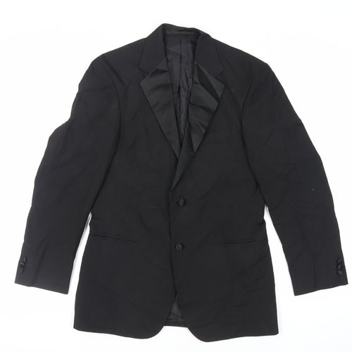 Marks and Spencer Mens Black Polyester Tuxedo Suit Jacket Size 36 Regular