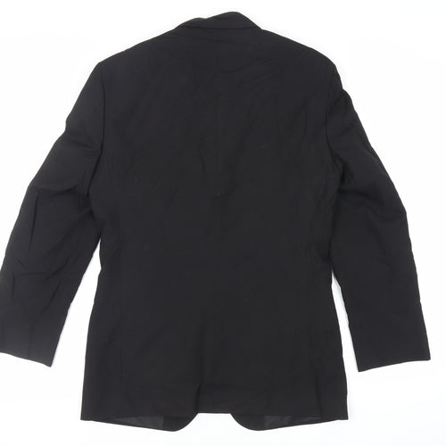 Marks and Spencer Mens Black Polyester Tuxedo Suit Jacket Size 36 Regular