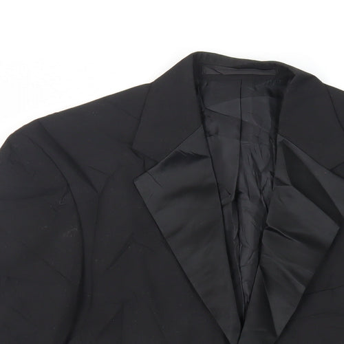 Marks and Spencer Mens Black Polyester Tuxedo Suit Jacket Size 36 Regular