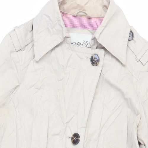 Esprit Womens Beige Trench Coat Coat Size 14 Button - Belted