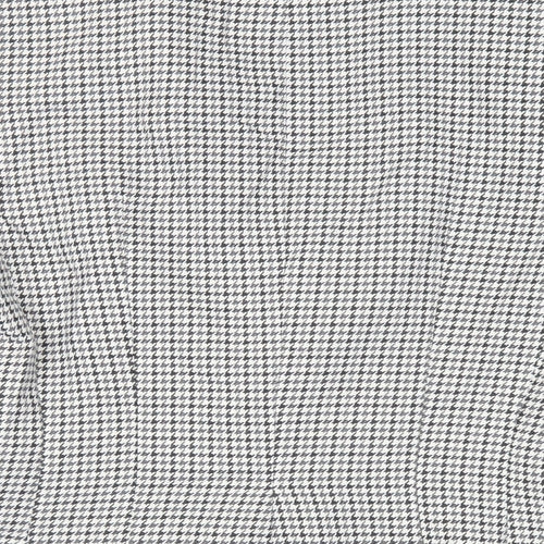 H&M Womens Grey Geometric Jacket Blazer Size 12 Button