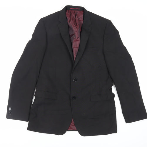 Marks and Spencer Mens Black Polyester Jacket Suit Jacket Size 38 Regular