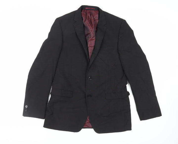 Marks and Spencer Mens Black Polyester Jacket Suit Jacket Size 38 Regular