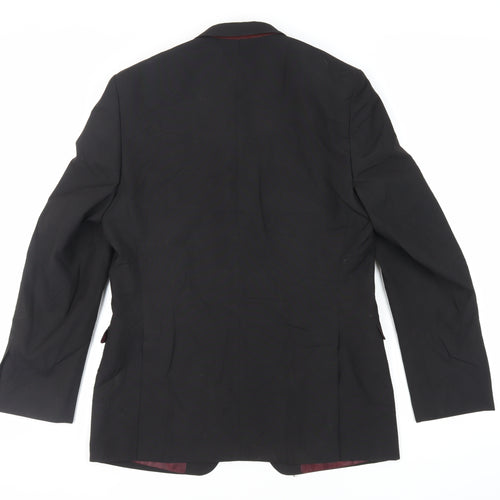 Marks and Spencer Mens Black Polyester Jacket Suit Jacket Size 38 Regular