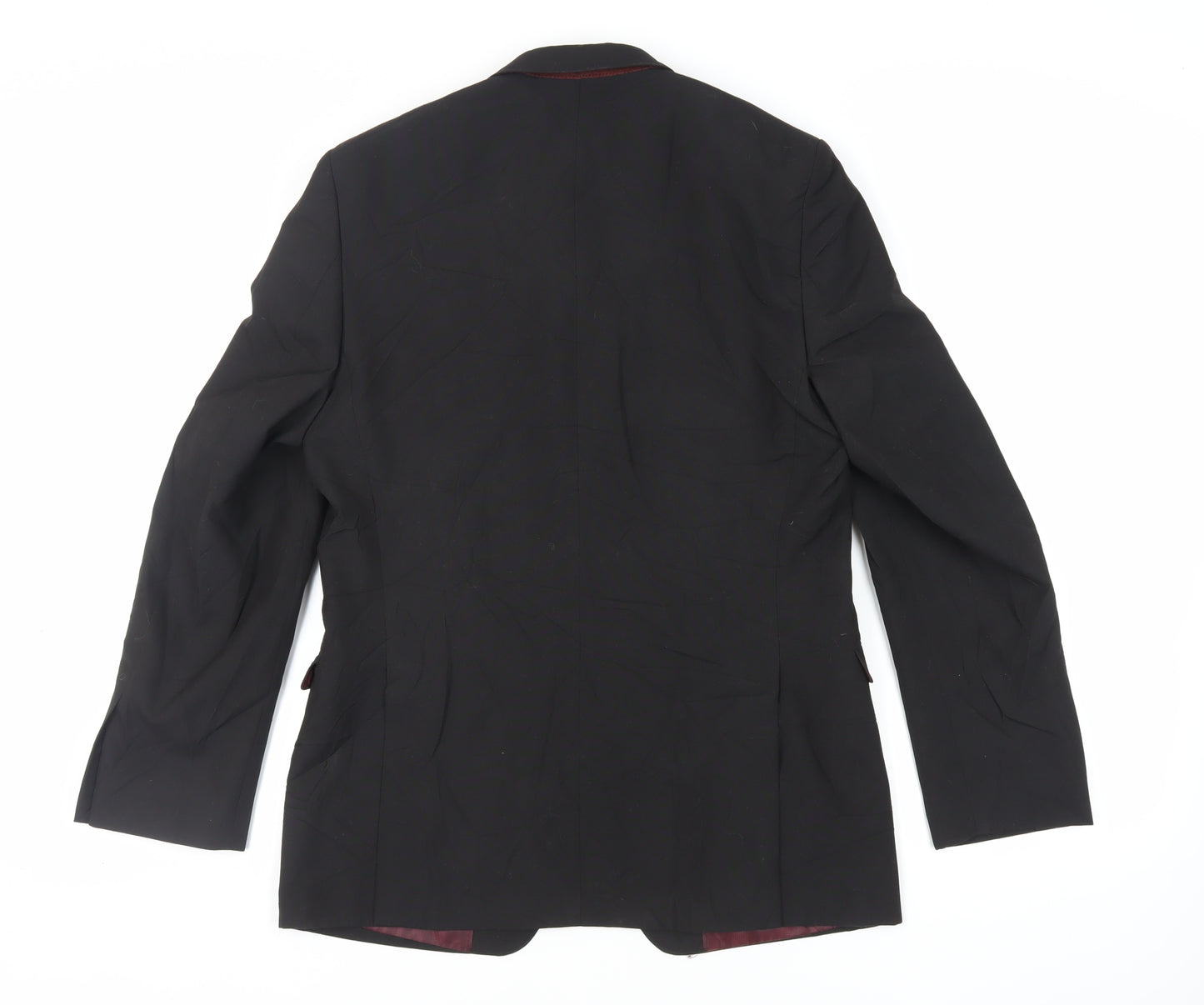 Marks and Spencer Mens Black Polyester Jacket Suit Jacket Size 38 Regular
