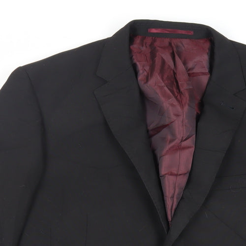Marks and Spencer Mens Black Polyester Jacket Suit Jacket Size 38 Regular