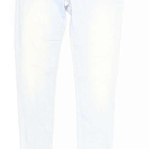NEXT Womens Blue Cotton Skinny Jeans Size 12 L31 in Regular Zip