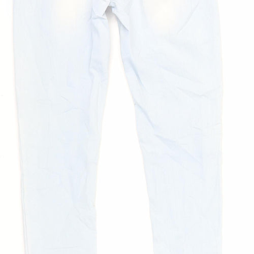 NEXT Womens Blue Cotton Skinny Jeans Size 12 L31 in Regular Zip