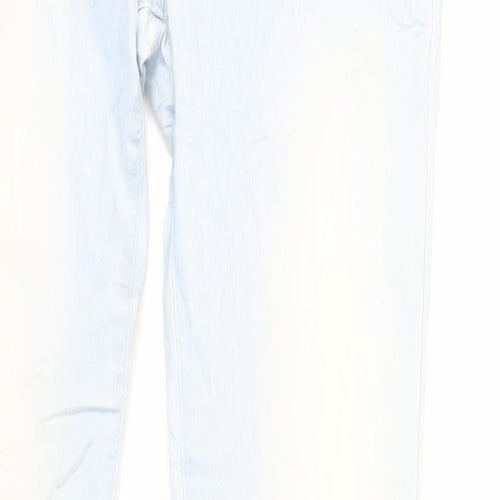 NEXT Womens Blue Cotton Skinny Jeans Size 12 L31 in Regular Zip