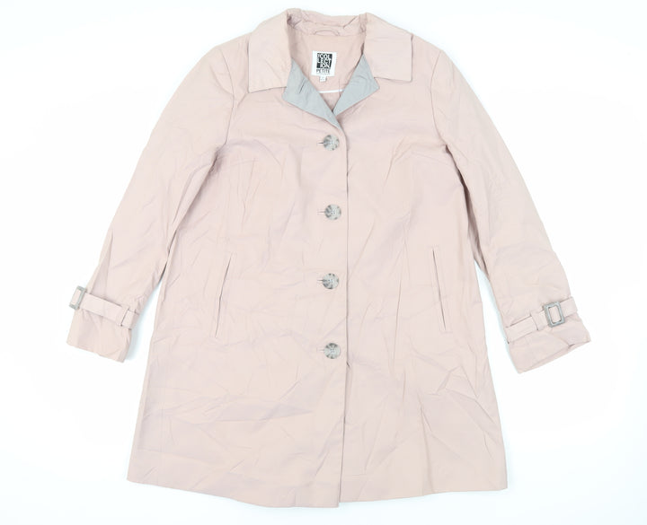 Debenhams Womens Pink Trench Coat Coat Size 12 Button
