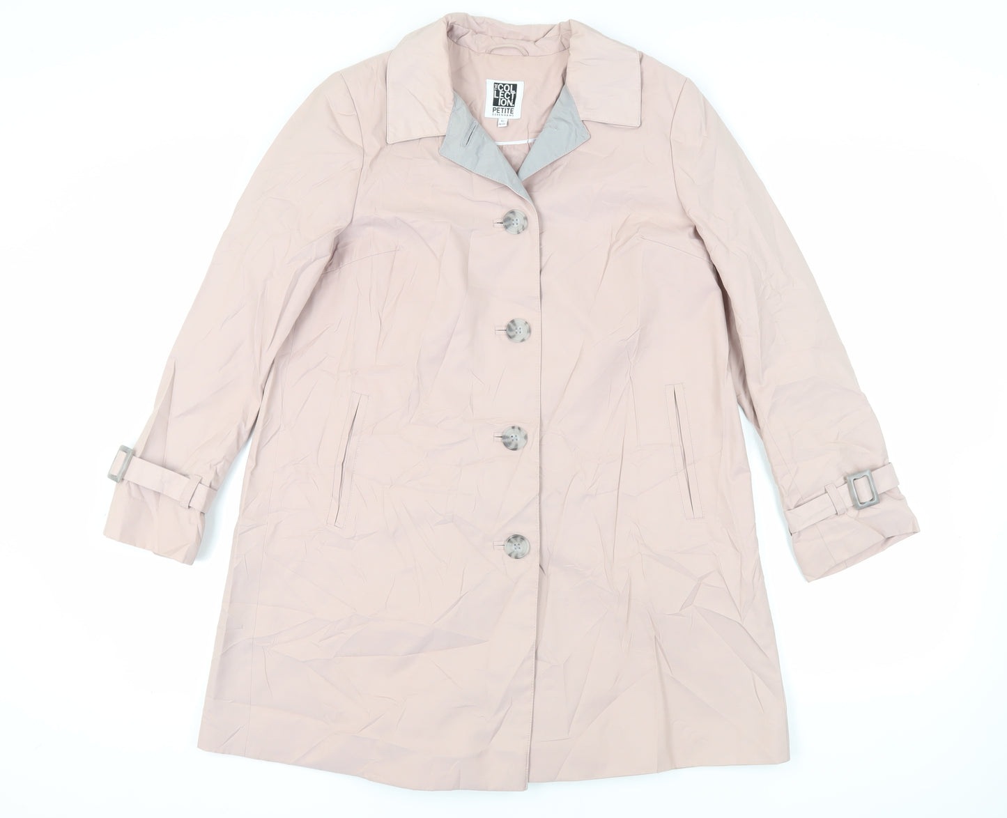 Debenhams Womens Pink Trench Coat Coat Size 12 Button