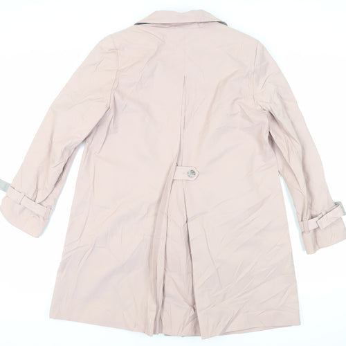 Debenhams Womens Pink Trench Coat Coat Size 12 Button