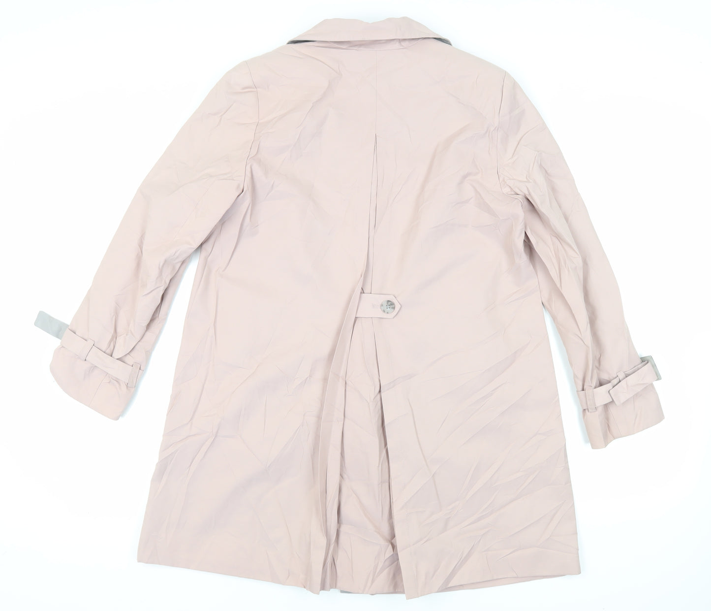 Debenhams Womens Pink Trench Coat Coat Size 12 Button