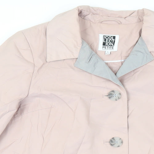 Debenhams Womens Pink Trench Coat Coat Size 12 Button