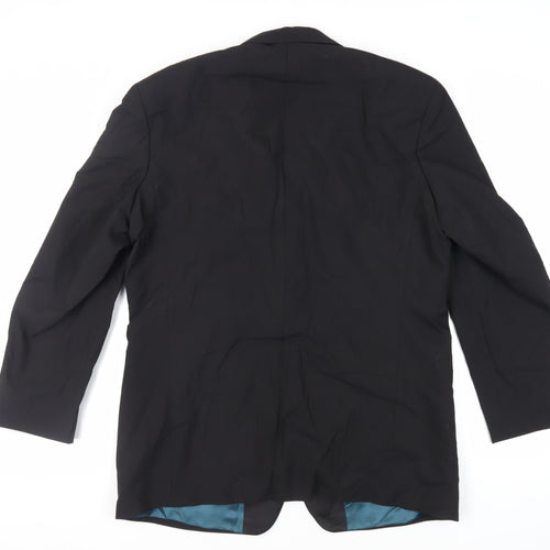St Michael Mens Black Polyester Tuxedo Suit Jacket Size 44 Regular - Vintage
