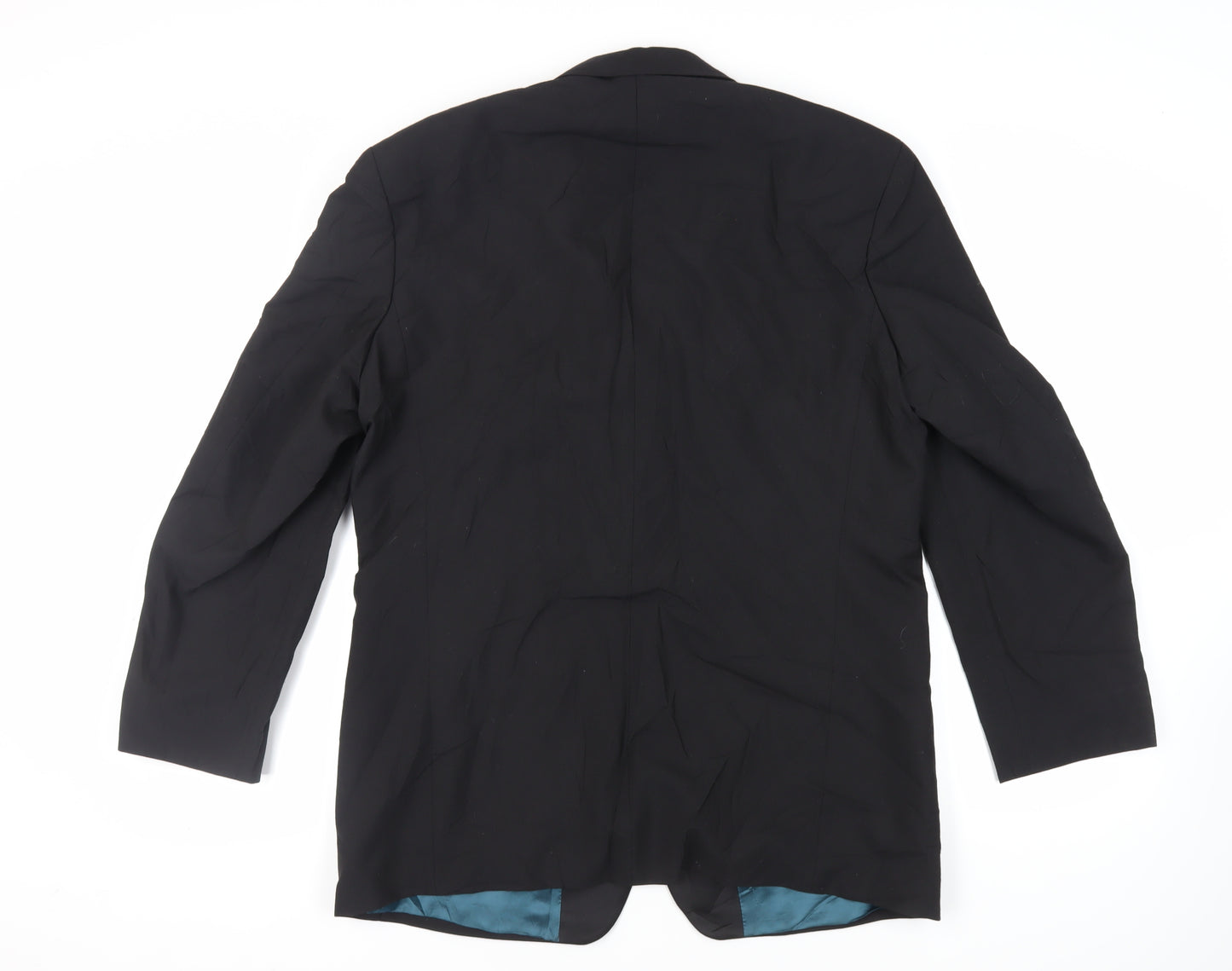 St Michael Mens Black Polyester Tuxedo Suit Jacket Size 44 Regular - Vintage