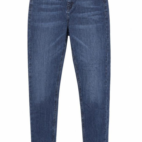 Topshop Womens Blue Cotton Skinny Jeans Size 30 in L32 in Regular Zip - Raw Hem