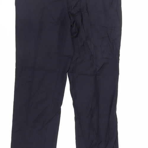 Atelier Torino Mens Blue Polyester Dress Pants Trousers Size 36 in L30 in Regular Zip