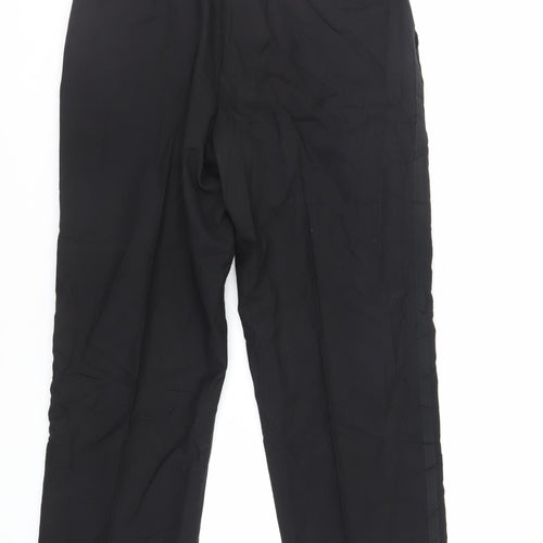 St Michael Mens Black Polyester Dress Pants Trousers Size 36 in L31 in Regular Zip