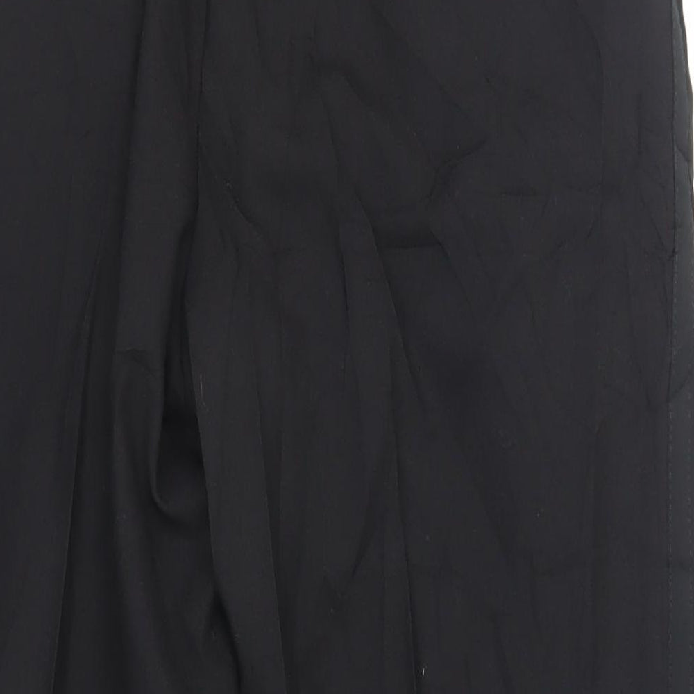St Michael Mens Black Polyester Dress Pants Trousers Size 36 in L31 in Regular Zip