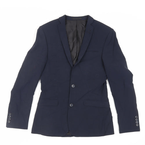 ASOS Mens Blue Polyester Jacket Suit Jacket Size 36 Regular