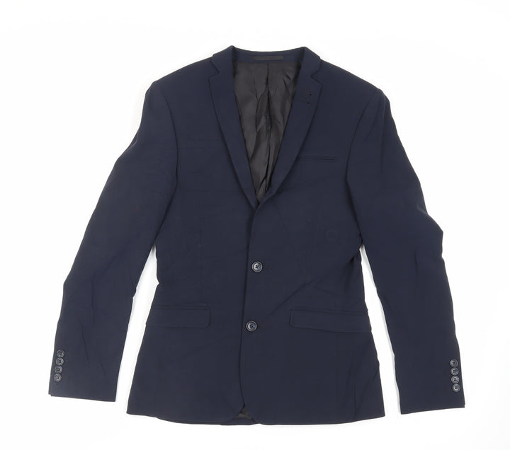 ASOS Mens Blue Polyester Jacket Suit Jacket Size 36 Regular