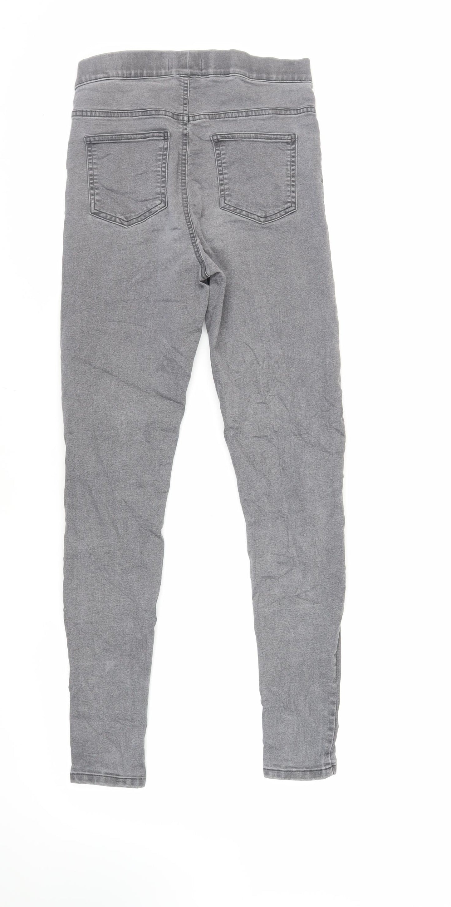 Marks and Spencer Womens Grey Cotton Jegging Jeans Size 10 L28 in Regular - Elasticated Waist