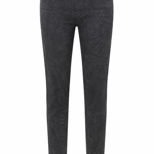 TU Womens Black Animal Print Cotton Skinny Jeans Size 10 L28 in Regular Zip - Coated