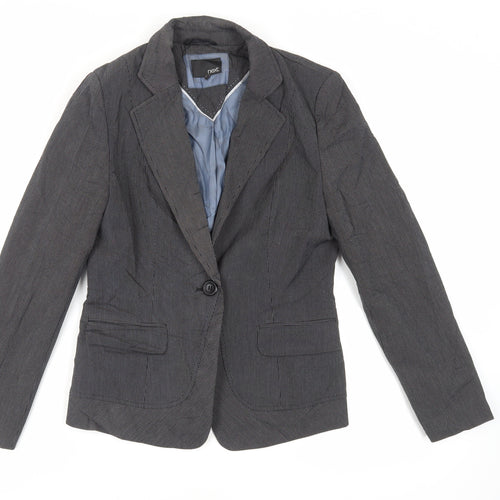 NEXT Womens Black Striped Jacket Blazer Size 10 Button