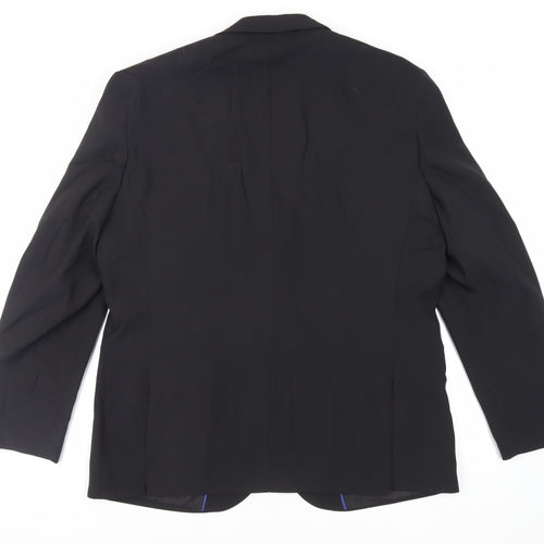 Fellini Mens Black Polyester Jacket Suit Jacket Size 46 Regular