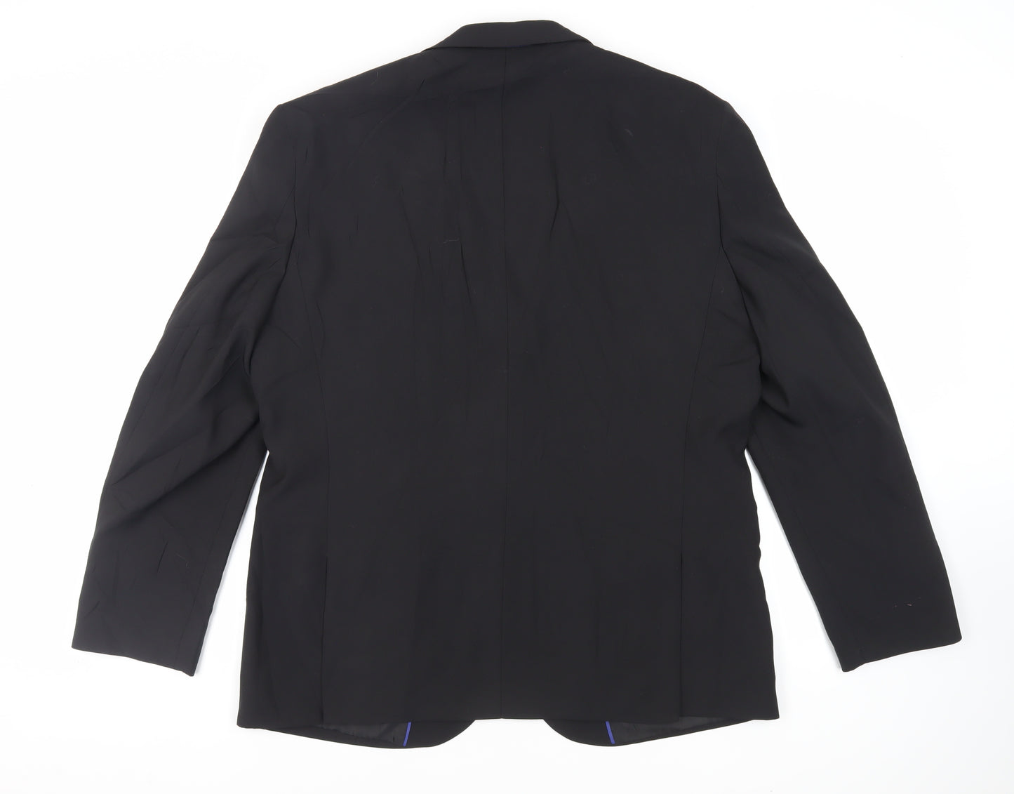 Fellini Mens Black Polyester Jacket Suit Jacket Size 46 Regular