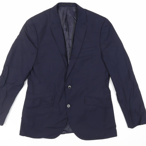 Kenneth Cole Mens Blue Wool Jacket Suit Jacket Size 40 Regular