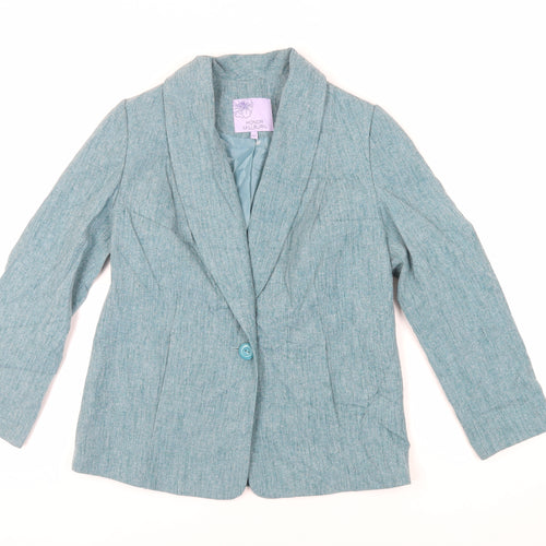 EWM Womens Green Jacket Blazer Size 10 Button