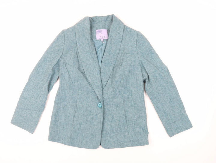 EWM Womens Green Jacket Blazer Size 10 Button