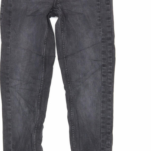 Zara Womens Grey Cotton Skinny Jeans Size 6 L28 in Regular Zip