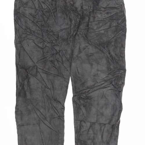 Cotton Traders Womens Grey Cotton Trousers Size 34 L29 in Regular Zip - Vintage