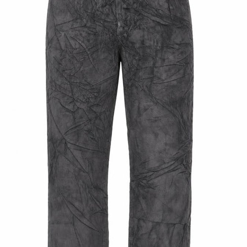 Cotton Traders Womens Grey Cotton Trousers Size 34 L29 in Regular Zip - Vintage