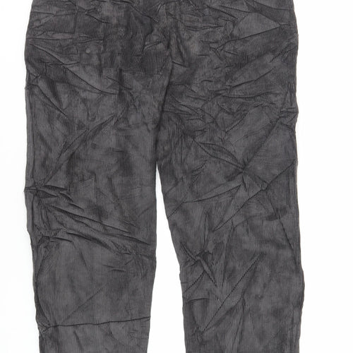 Cotton Traders Womens Grey Cotton Trousers Size 34 L29 in Regular Zip - Vintage