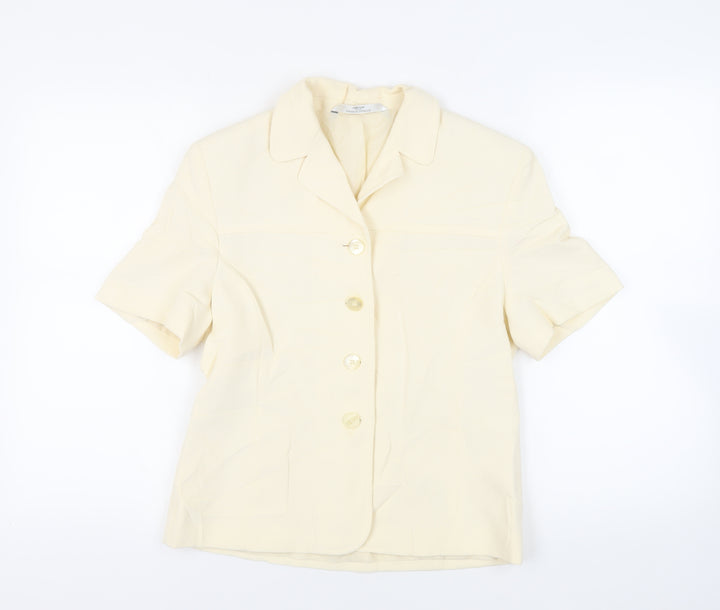 St Michael Womens Ivory Jacket Blazer Size 14 Button - Vintage