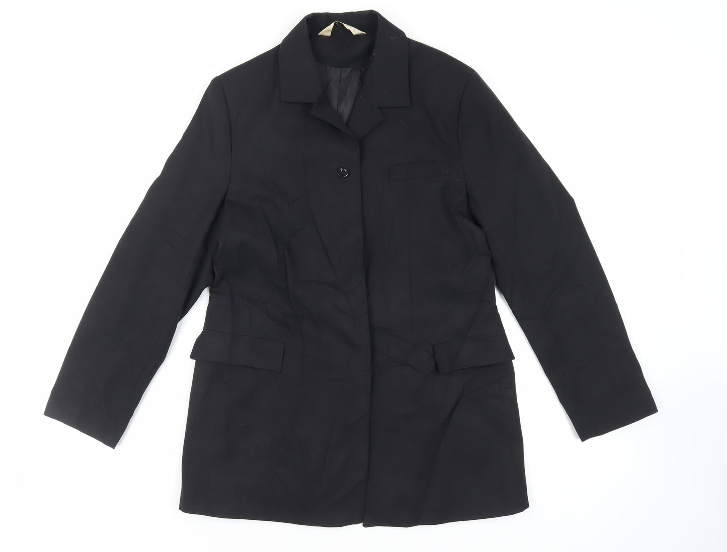 Modern Classics Womens Black Jacket Blazer Size 12 Button - Vintage