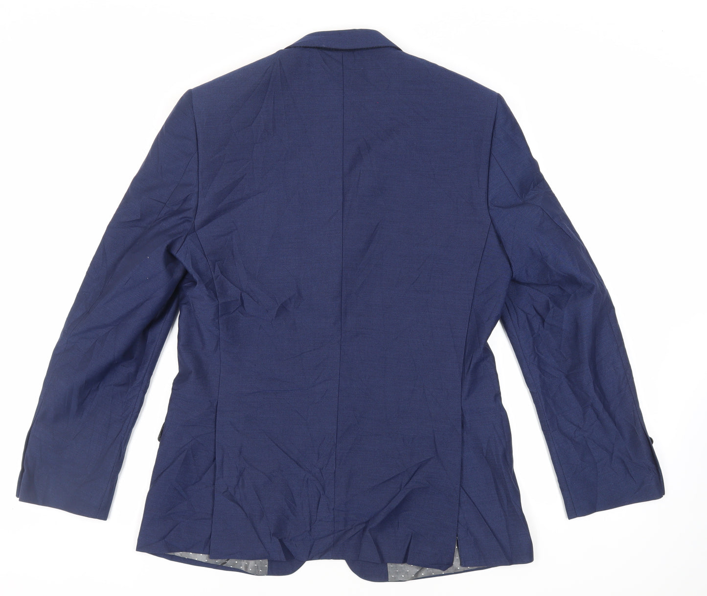 Dobell Mens Blue Polyester Jacket Suit Jacket Size 40 Regular